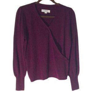 NIIA Purple V-Neck Wrap Sweater - Size M